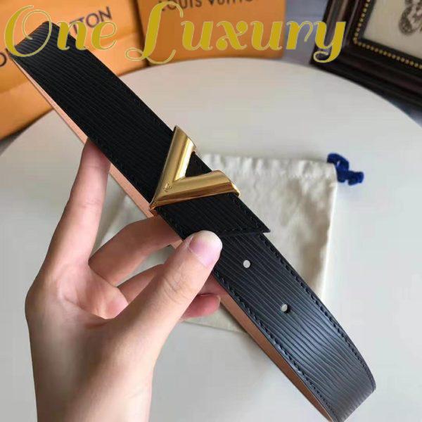 Replica Louis Vuitton LV Unisex Essential V 30mm Belt in Epi Calf Leather-Black 5