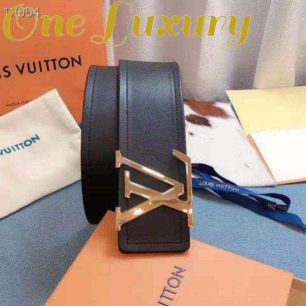 Replica Louis Vuitton LV Unisex LV Iconic 55mm Belt Black Calf Box Leather 4