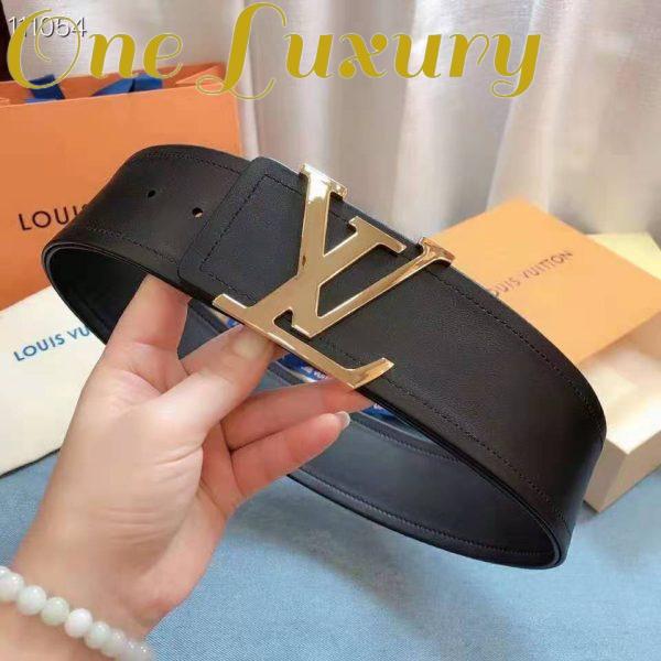 Replica Louis Vuitton LV Unisex LV Iconic 55mm Belt Black Calf Box Leather 9