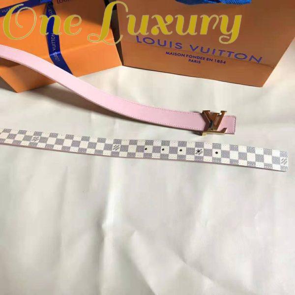 Replica Louis Vuitton LV Unisex LV Initiales 30mm Reversible Belt in Damier Canvas-Pink 2
