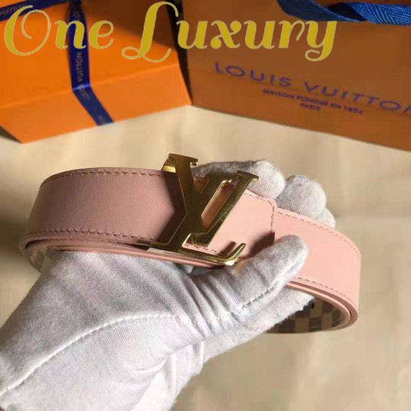 Replica Louis Vuitton LV Unisex LV Initiales 30mm Reversible Belt in Damier Canvas-Pink 3