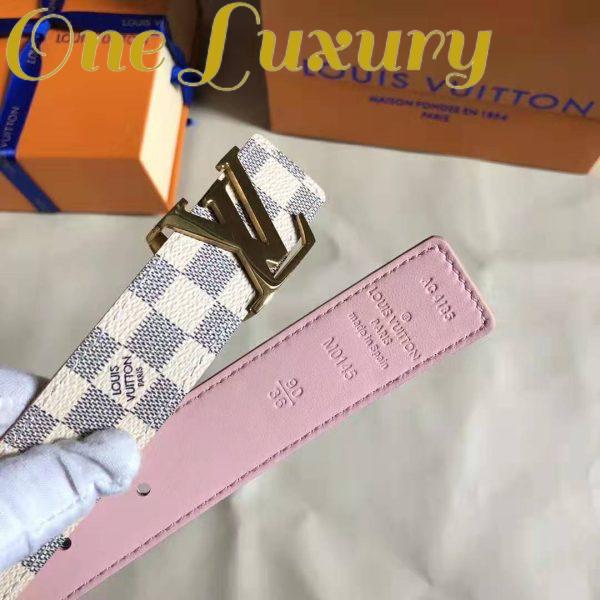 Replica Louis Vuitton LV Unisex LV Initiales 30mm Reversible Belt in Damier Canvas-Pink 9