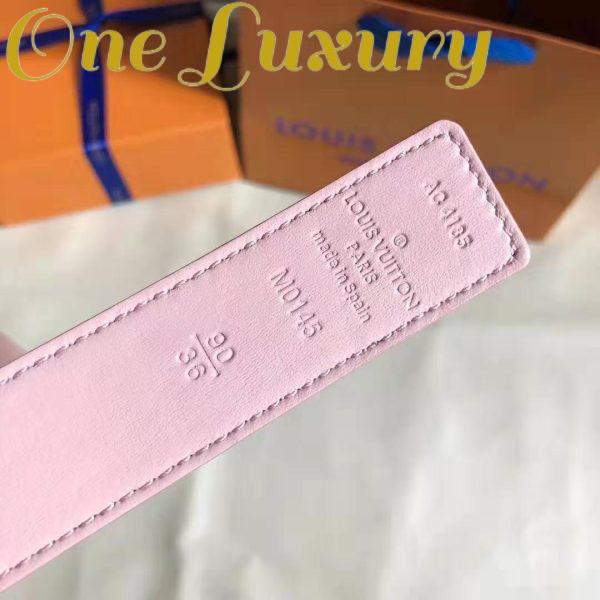Replica Louis Vuitton LV Unisex LV Initiales 30mm Reversible Belt in Damier Canvas-Pink 10