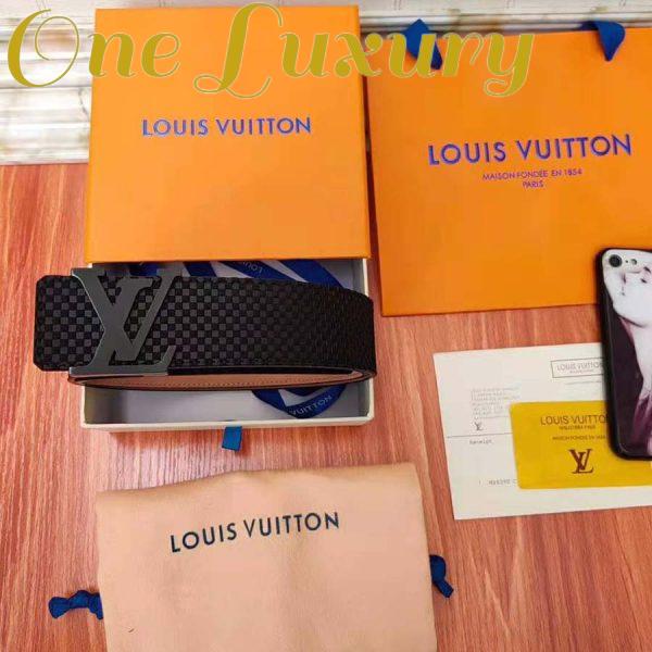 Replica Louis Vuitton LV Unisex LV Initiales 40mm Belt in Suede Calf Leather-Black 3