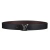 Replica Louis Vuitton LV Unisex LV Initiales 40mm Belt in Suede Calf Leather-Black 9