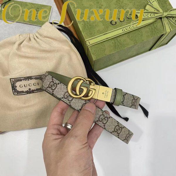 Replica Gucci GG Unisex Marmont Reversible Thin Belt Beige Ebony GG Supreme Canvas 8