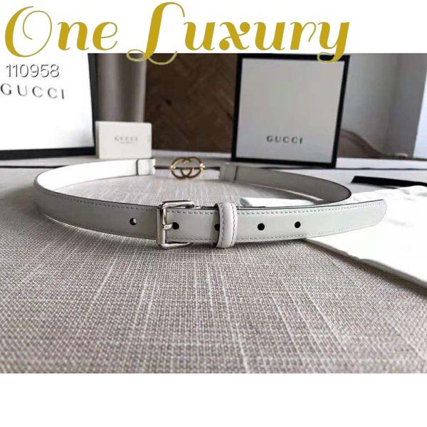 Replica Gucci GG Unisex Thin Belt with Interlocking G Buckle 2 cm Width 7