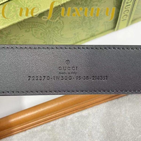 Replica Gucci Unisex Belt Rectangular Buckle Black GG Supreme Canvas 3.6 CM Width 12