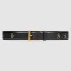 Replica Gucci Unisex Belt Rectangular Buckle Black GG Supreme Canvas 3.6 CM Width 14