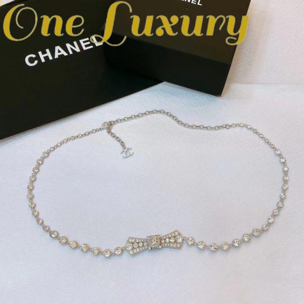 Replica Chanel Women CC Belt Metal Strass Imitation Pearls Silver Crystal Pearly White 3