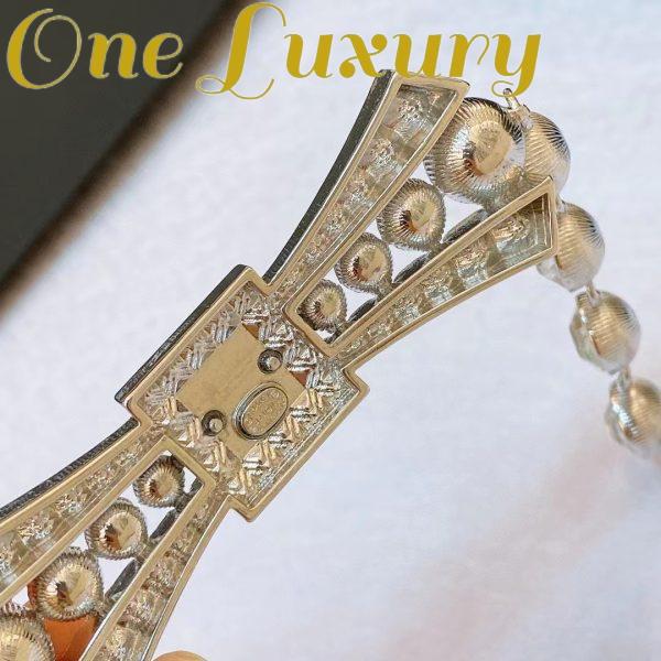 Replica Chanel Women CC Belt Metal Strass Imitation Pearls Silver Crystal Pearly White 13