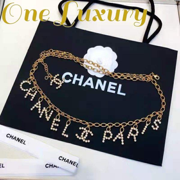 Replica Chanel Women Paris Metal & Strass Gold & Crystal Belt 3