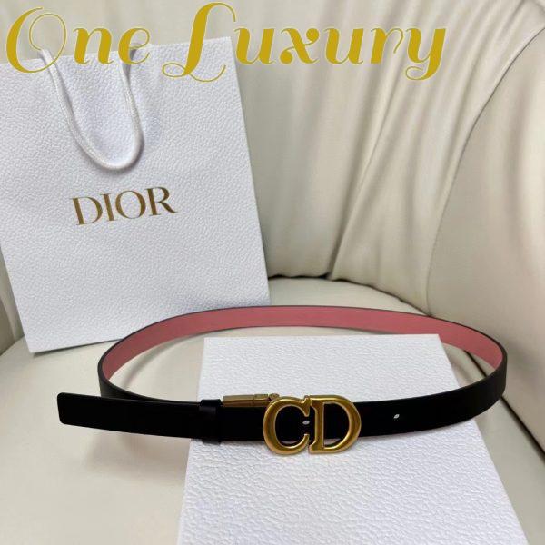 Replica Dior CD Unisex 30 Montaigne Reversible Belt Black Ethereal Pink Smooth Calfskin 20 MM Width 3