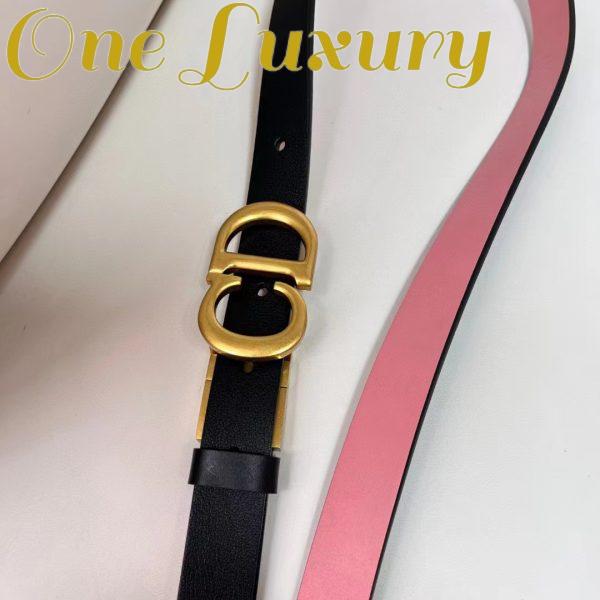 Replica Dior CD Unisex 30 Montaigne Reversible Belt Black Ethereal Pink Smooth Calfskin 20 MM Width 5