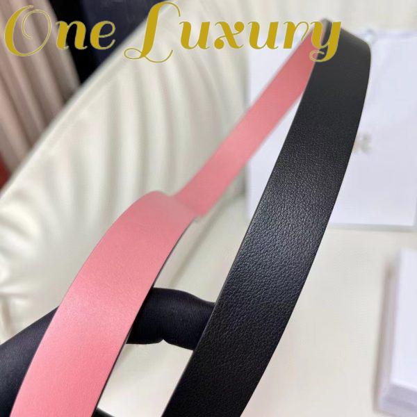 Replica Dior CD Unisex 30 Montaigne Reversible Belt Black Ethereal Pink Smooth Calfskin 20 MM Width 9