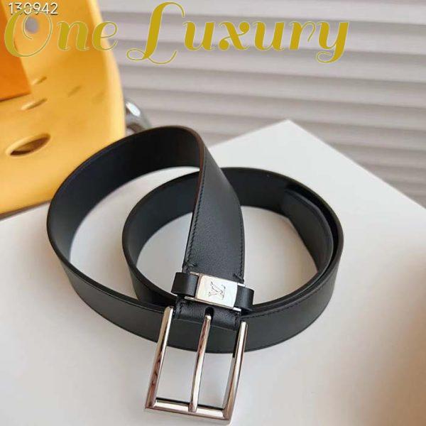 Replica Louis Vuitton LV City Pin 35MM Belt Black Calf Leather Silver-Color Hardware 4