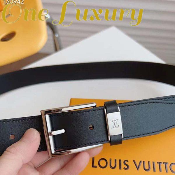 Replica Louis Vuitton LV City Pin 35MM Belt Black Calf Leather Silver-Color Hardware 8