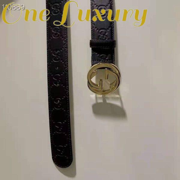 Replica Gucci GG Unisex Gucci Signature Leather Belt Interlocking G Buckle 4 cm Width 5