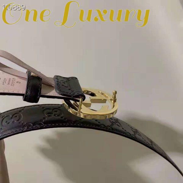 Replica Gucci GG Unisex Gucci Signature Leather Belt Interlocking G Buckle 4 cm Width 8