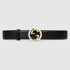 Replica Gucci GG Unisex Gucci Signature Leather Belt Interlocking G Buckle 4 cm Width 9