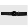 Replica Gucci Unisex GG Leather Belt with Interlocking G Black 3.8 cm Width 9