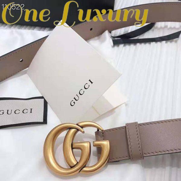 Replica Gucci Unisex GG Marmont Leather Belt Double G Buckle 2 cm Width-Pink 8