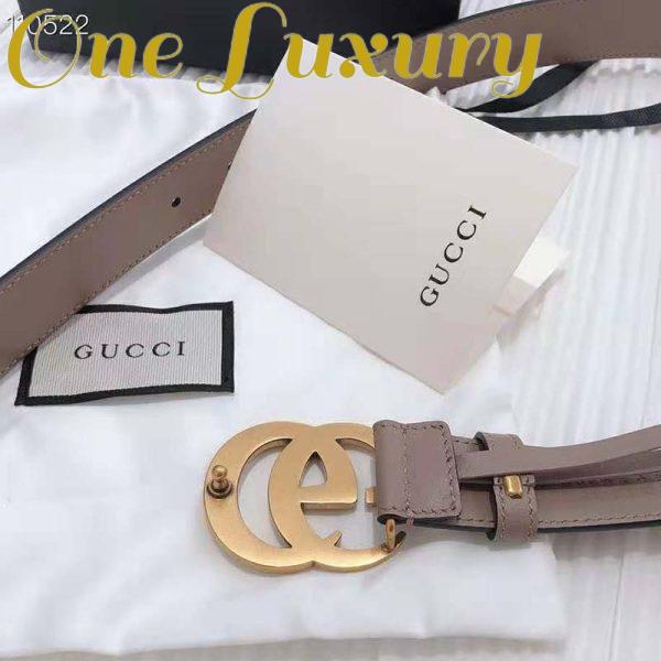 Replica Gucci Unisex GG Marmont Leather Belt Double G Buckle 2 cm Width-Pink 9