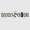 Replica Gucci Unisex GG Suede Belt with Torchon Double G Buckle-Black 9