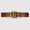 Replica Gucci Unisex Gucci Signature Leather Belt Rectangular Buckle 4 cm Width-Black 11