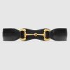 Replica Gucci Unisex Leather Belt with Horsebit 4 cm Width Black Smooth Leather