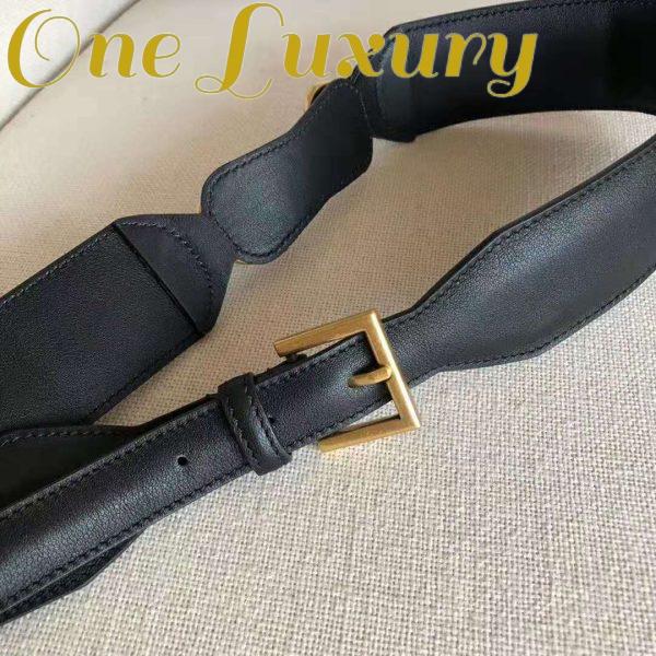 Replica Gucci Unisex Leather Belt with Horsebit in Black Smooth Leather 5