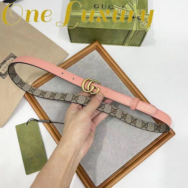 Replica Gucci Unisex Marmont Reversible Thin Belt Beige Ebony GG Supreme Canvas 9