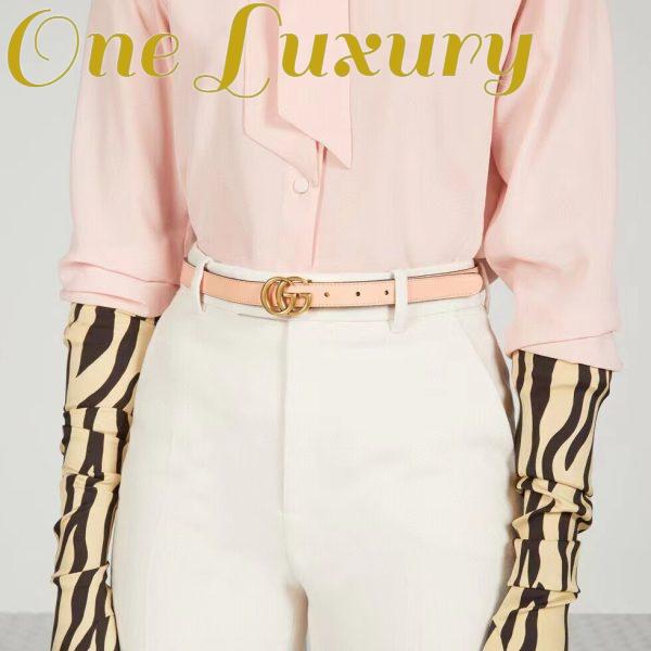 Replica Gucci Unisex Marmont Reversible Thin Belt Beige Ebony GG Supreme Canvas 11
