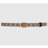 Replica Gucci Unisex Marmont Reversible Thin Belt Beige Ebony GG Supreme Canvas 12