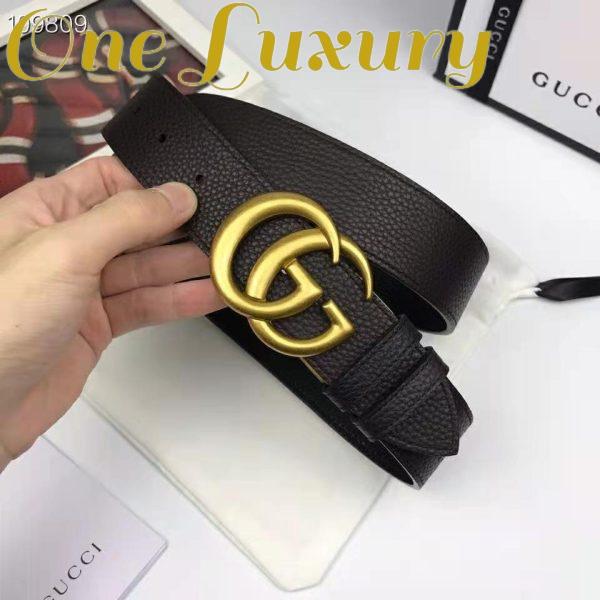Replica Gucci Unisex Reversible Leather Belt with Double G Buckle 4 cm Width-Black 8