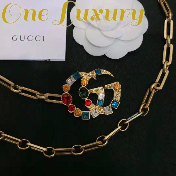 Replica Gucci Women Chain Belt with Crystal Double G Buckle in Gold-Toned Chain 7