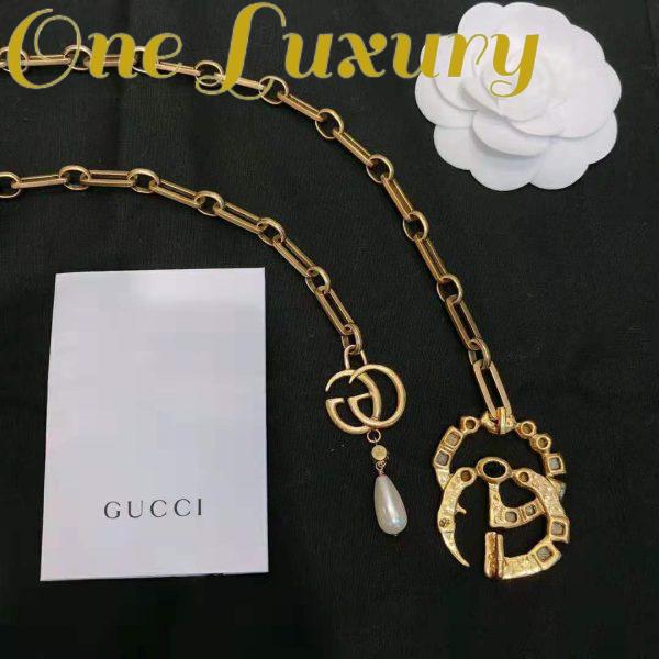 Replica Gucci Women Chain Belt with Crystal Double G Buckle in Gold-Toned Chain 8