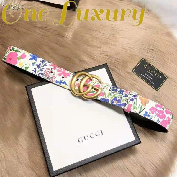 Replica Gucci Women Ken Scott Print GG Marmont Belt Double G Buckle 4 cm Width 3