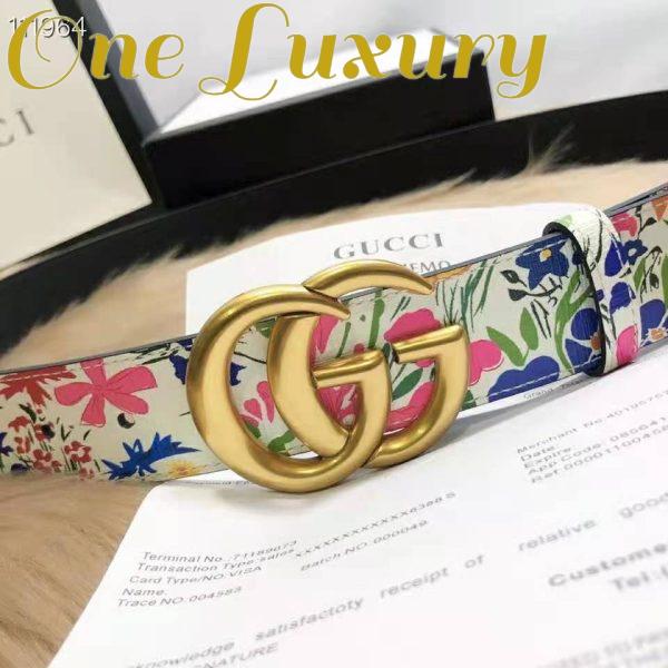 Replica Gucci Women Ken Scott Print GG Marmont Belt Double G Buckle 4 cm Width 6