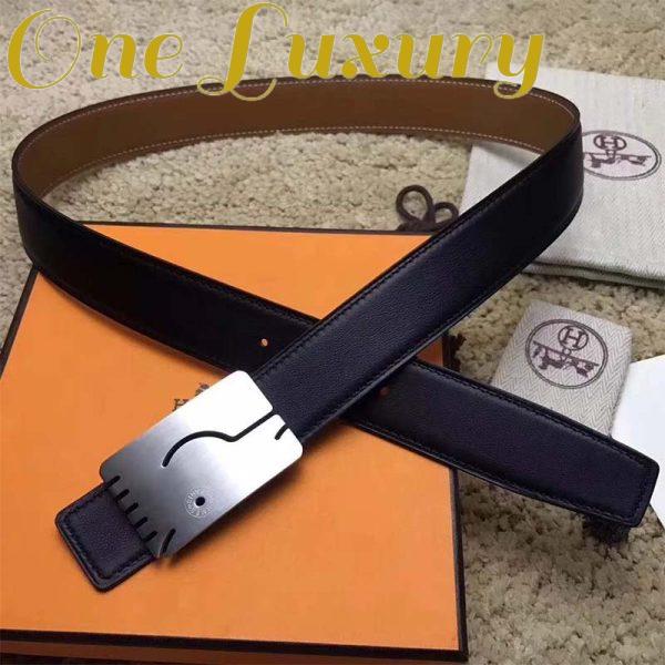 Replica Hermes Men A Cheval Belt Buckle & Reversible Leather Strap 32 mm 4