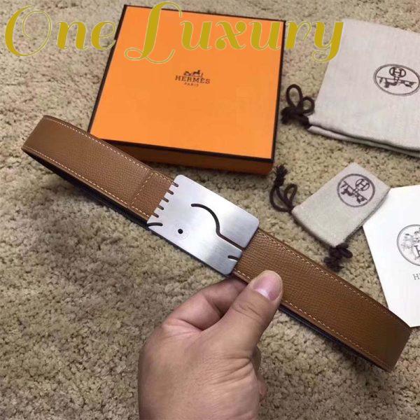 Replica Hermes Men A Cheval Belt Buckle & Reversible Leather Strap 32 mm 8