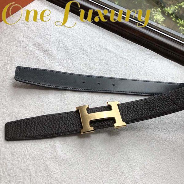 Replica Hermes Men Quizz Belt Buckle & Reversible Leather Strap 32 mm-Gold 4