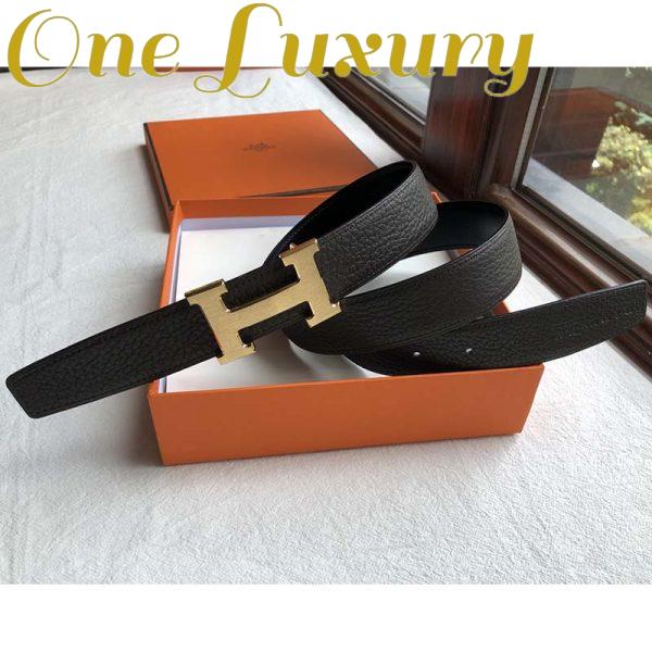 Replica Hermes Men Quizz Belt Buckle & Reversible Leather Strap 32 mm-Gold 6
