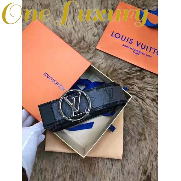 Replica Louis Vuitton Unisex LV Circle 40mm Reversible Belt Monogram Eclipse Canvas Calf 7