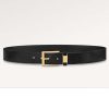 Replica Louis Vuitton Unisex LV Heritage 35 MM Reversible Belt Black Bordeaux Leather 16