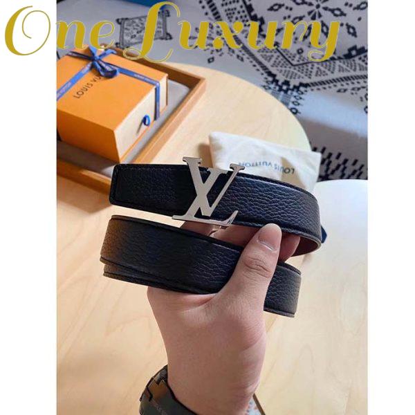 Replica Louis Vuitton Unisex LV Heritage 35 MM Reversible Belt Black Bordeaux Leather 3