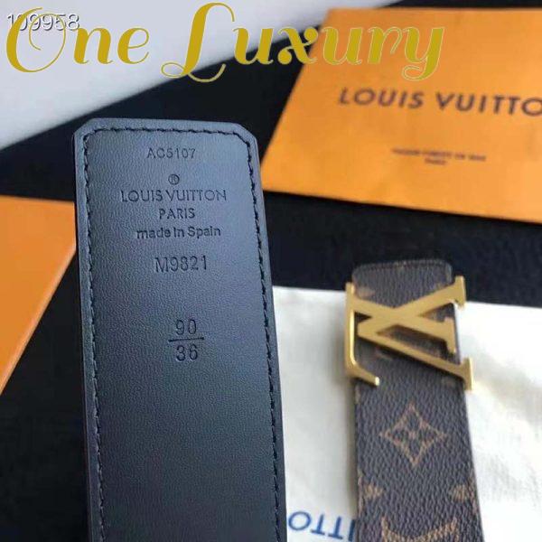 Replica Louis Vuitton Unisex LV Initiales 40mm Reversible Belt Monogram Canvas-Brown 8