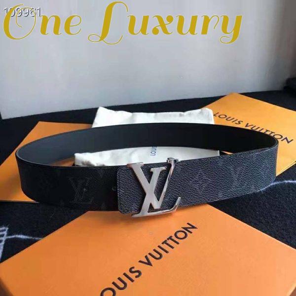 Replica Louis Vuitton Unisex LV Initiales 40mm Reversible Belt Monogram Eclipse Canvas-Grey 3