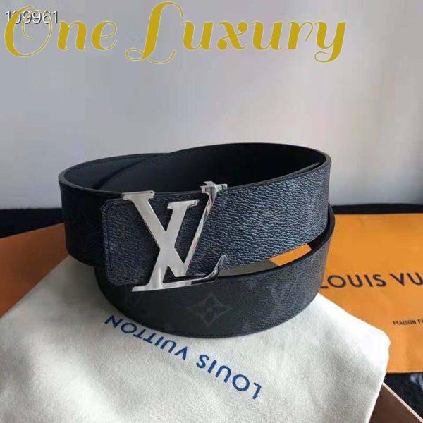 Replica Louis Vuitton Unisex LV Initiales 40mm Reversible Belt Monogram Eclipse Canvas-Grey 4