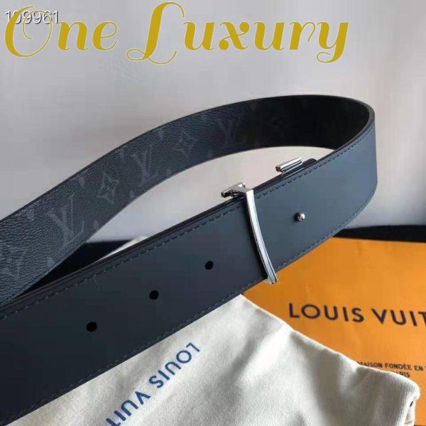 Replica Louis Vuitton Unisex LV Initiales 40mm Reversible Belt Monogram Eclipse Canvas-Grey 9